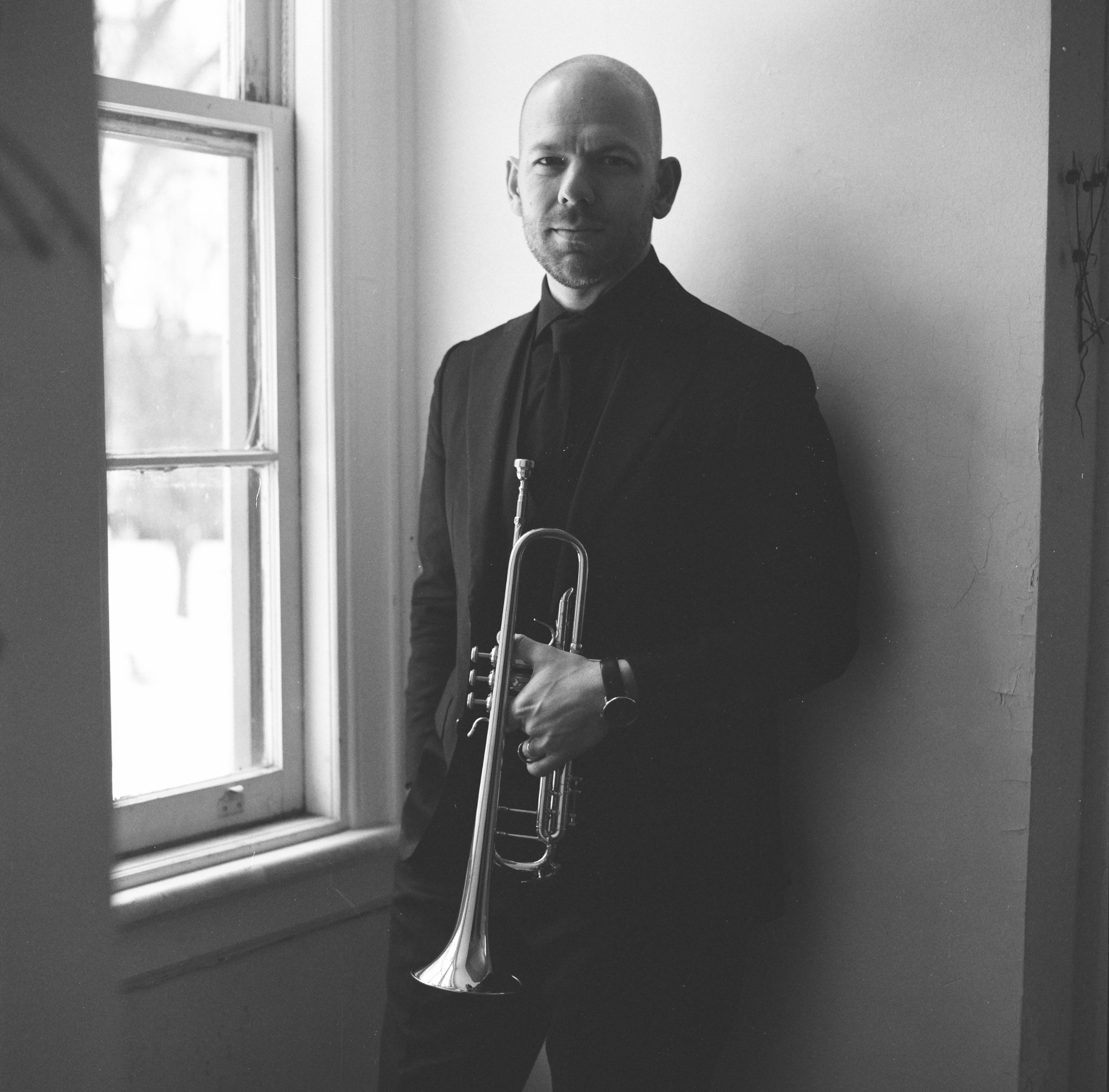 Caleb Hudson playing trumpet