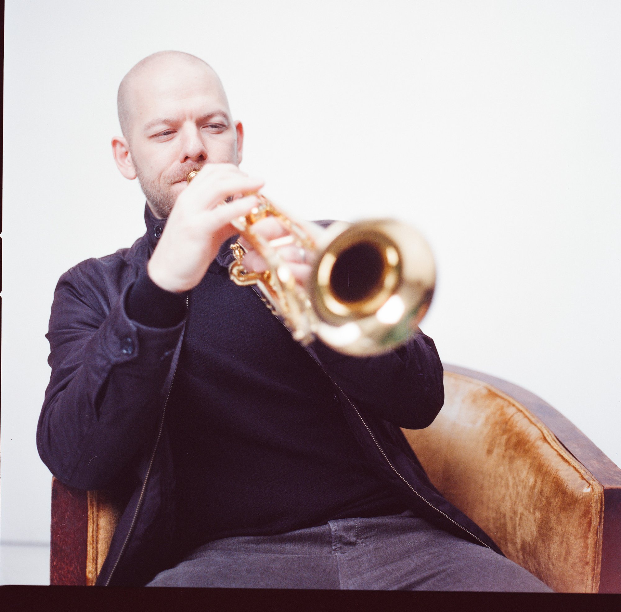 Caleb Hudson playing trumpet